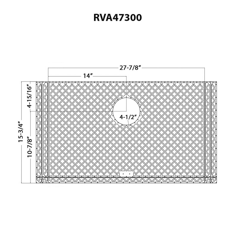Tapis d'évier en silicone pour évier Gravena RVH7300 - gris Ruvati 