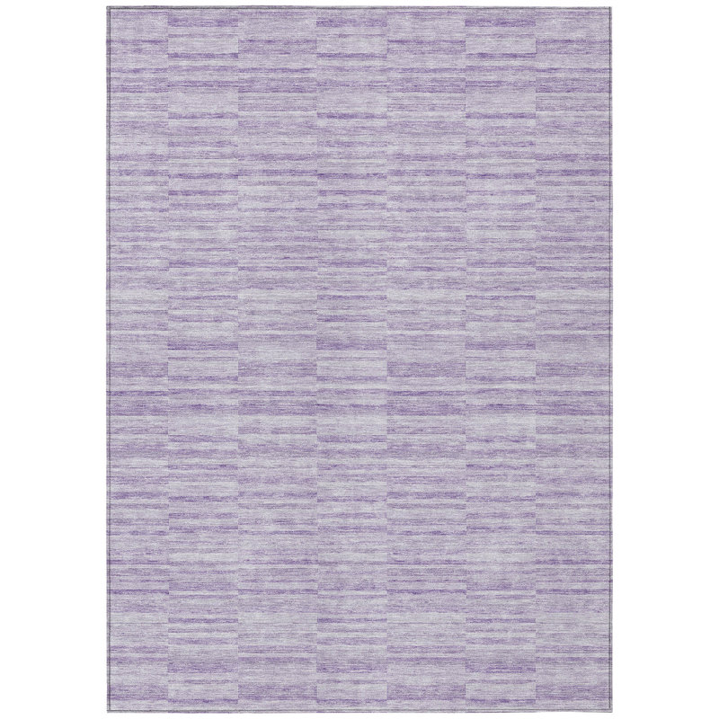 Tapis extérieur lavable rayé prune et mauve 3 pi x 5 pi