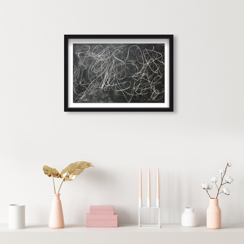 Oliver Gal Minimalist Melodies Abstract - Luxury Shadowbox Framed Wall Art, Black, 17.5" H x 25.5" W