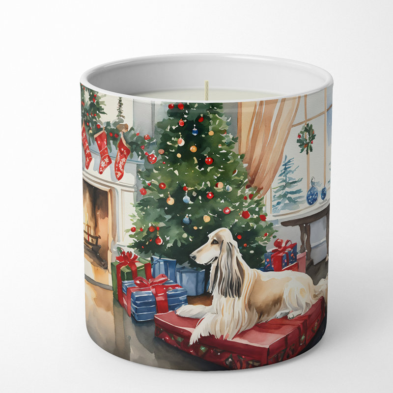 Bougie de Noël parfumée avec support en céramique
