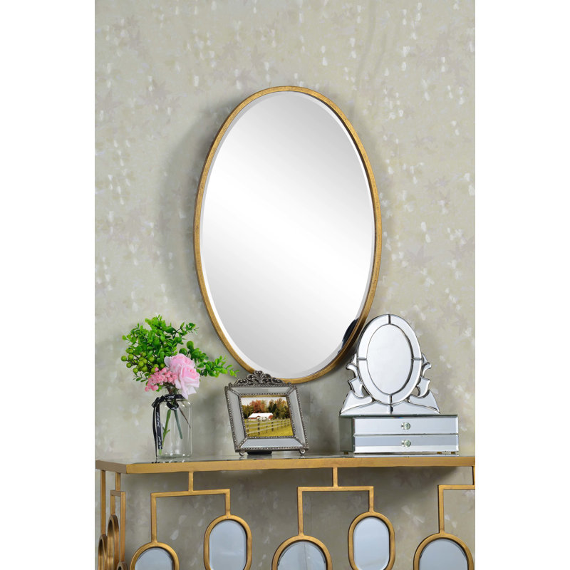 Miroir d'appoint Roberts, Doré, 28 po x 17,75 po, Métal métal