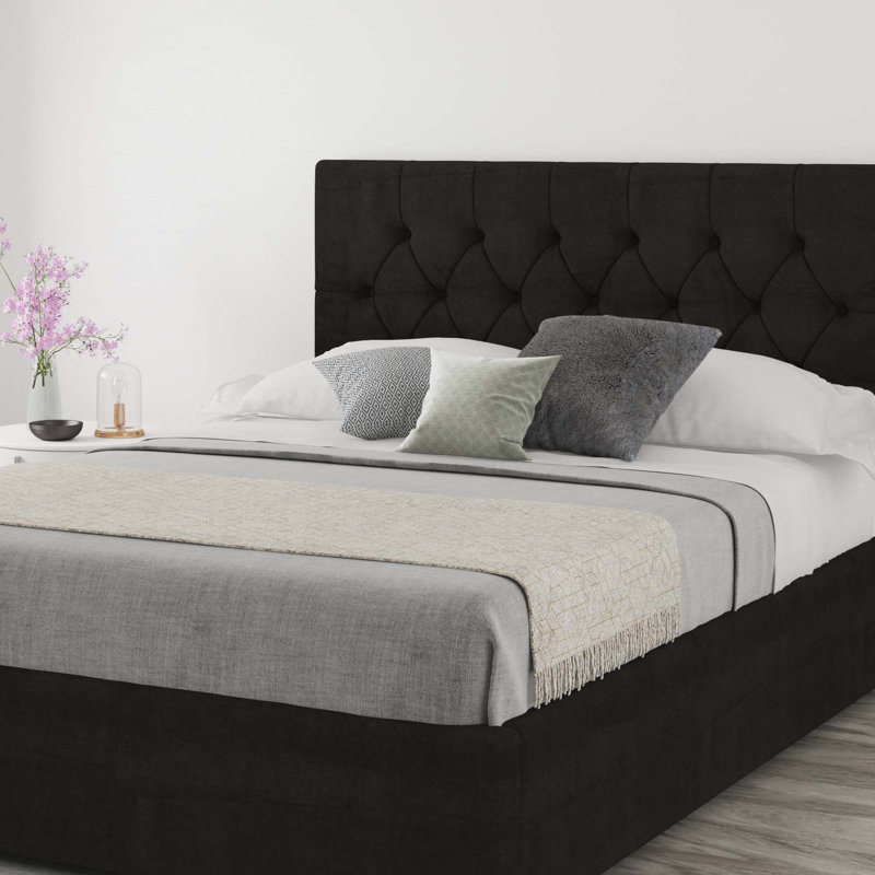 Talcott Upholstered Headboard, Linen Charcoal, Kingsize (5')