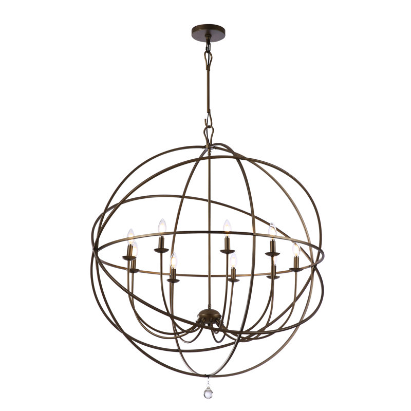 Shamaria 40-Inch Oversize 9 - Light Dimmable Globe Metal Chandelier