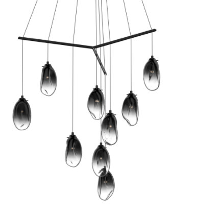 Liquid 9 - Light LED Pendant, Smoke Fade