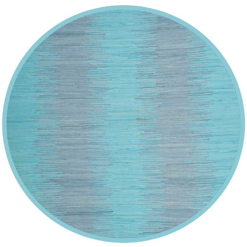 Cayman Hand Woven Cotton Abstract Rug, Round 6'