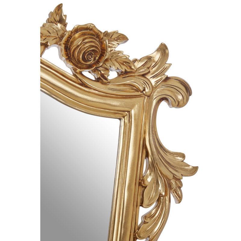 Feathers Flat Wall Mirror, Gold