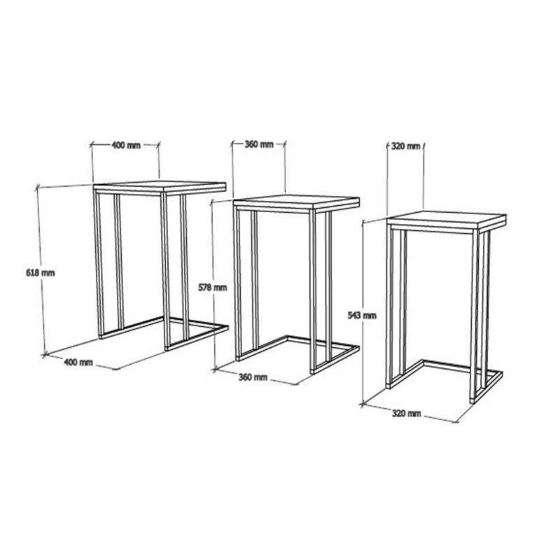 Tables gigognes Frame, Blanc
