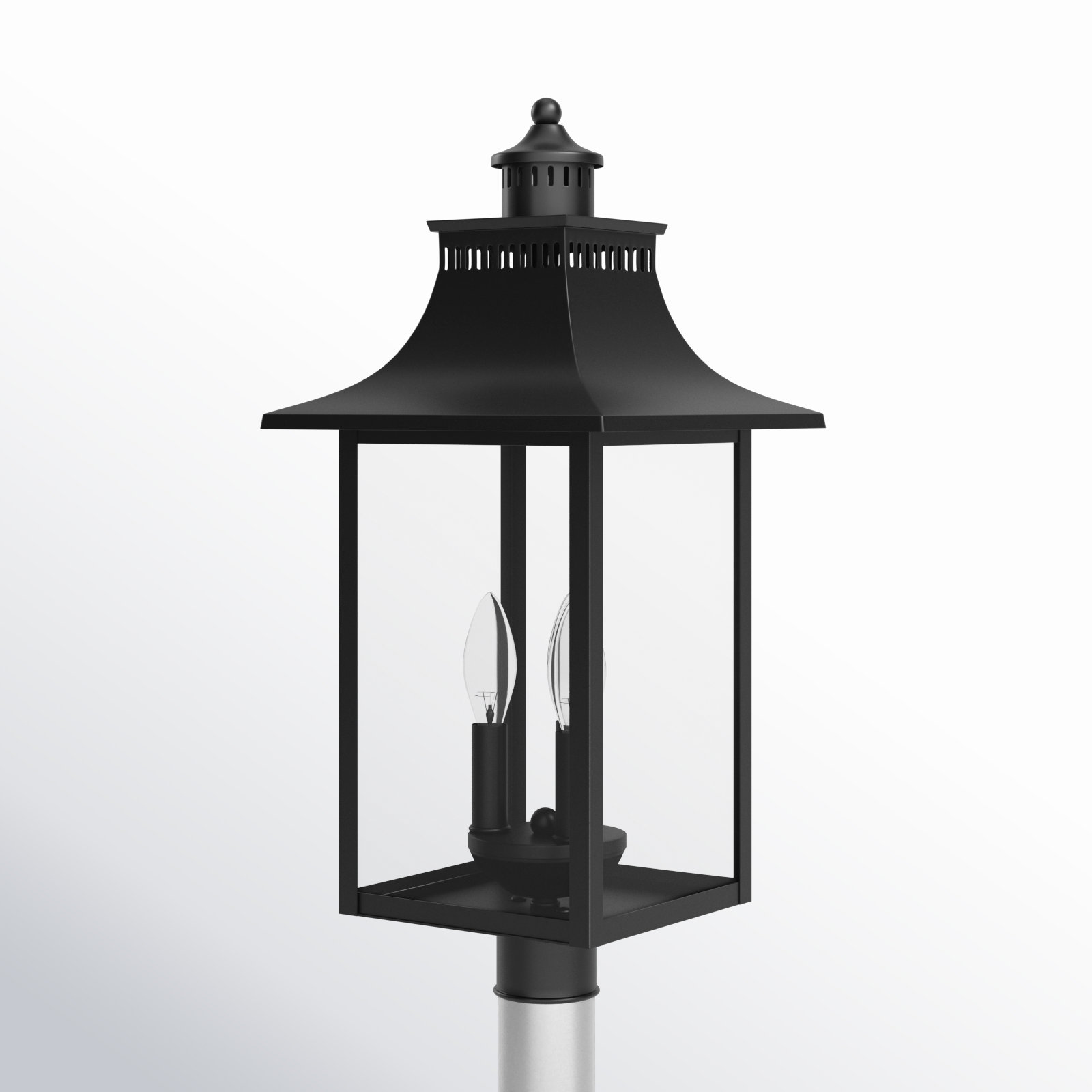Amarone Transparent Outdoor Lantern Head, Black