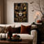 Art doré sur toile doré et noir avec un chapeau haut de forme-715040234