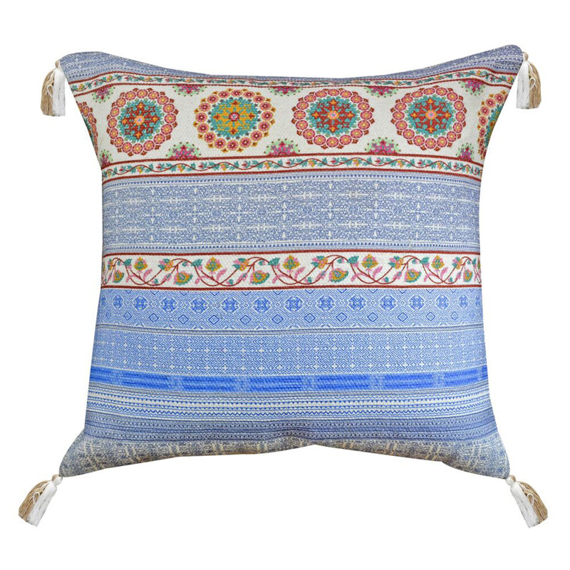 Floral Cotton Throw Pillow
