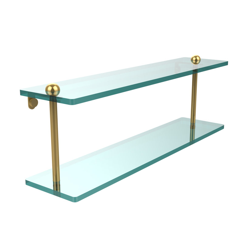 Morosini 2 Piece Tiered Shelf, 22", Polished Brass