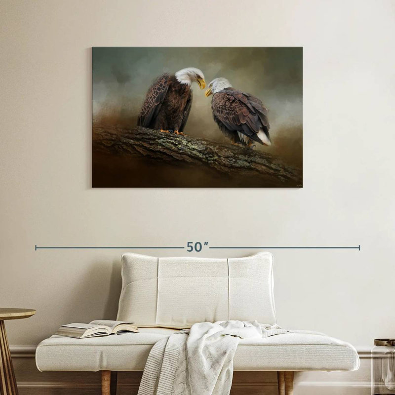Quiet Conversation Bald Eagles, 26" H x 39" W