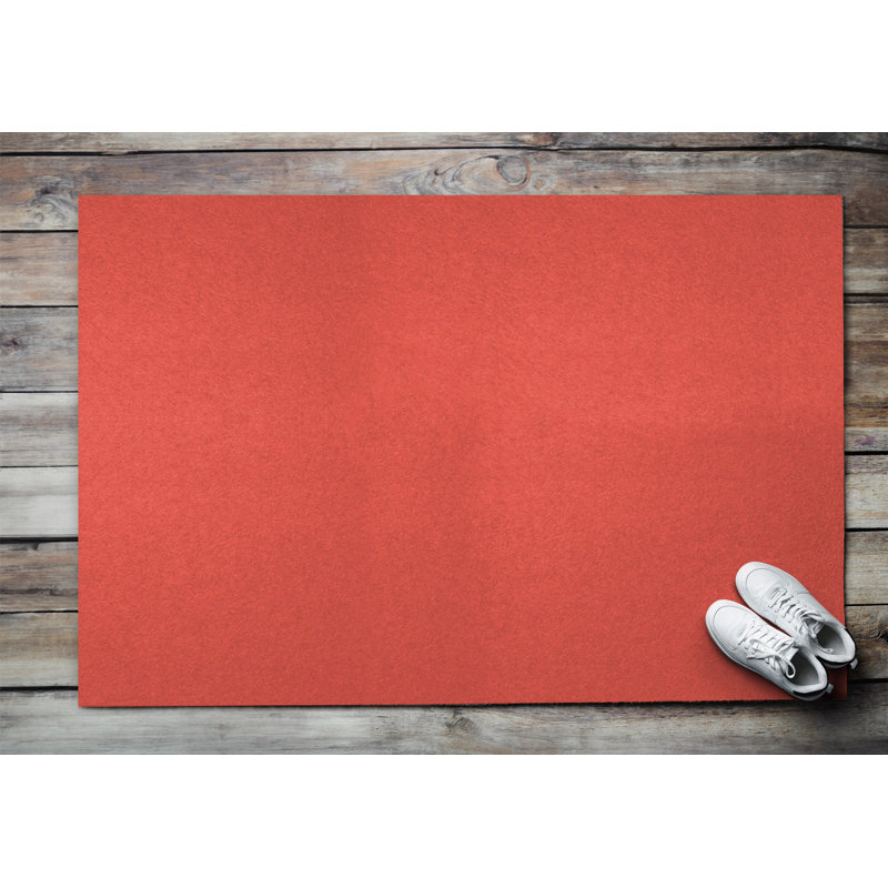 Non-Slip No Pattern Doormat, Red