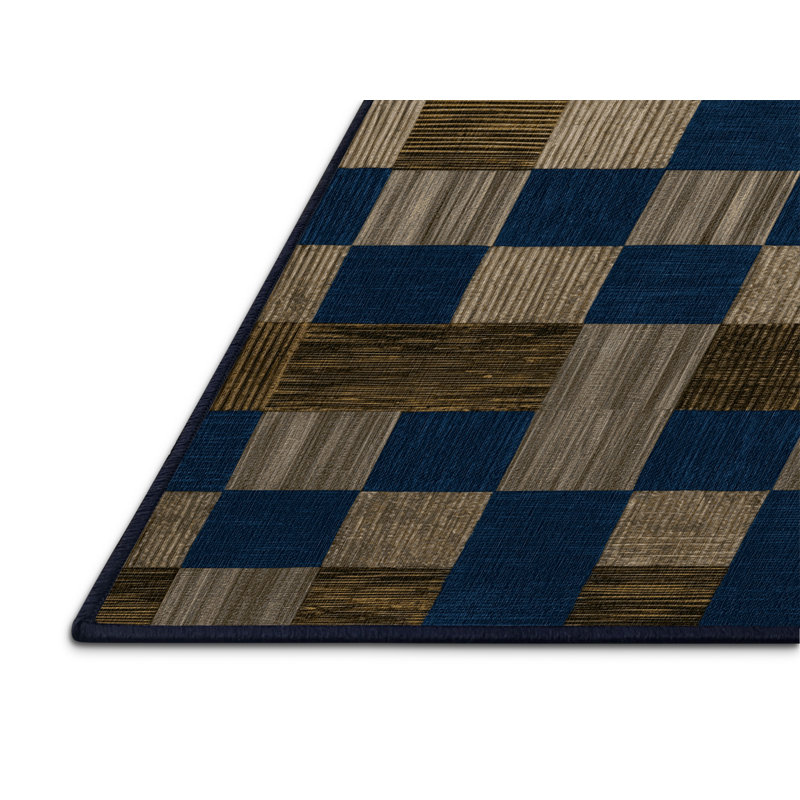 Tapis botanique brun lavable à la machine, Rond 4 pi