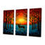 «Christmas Deer In Winter Forest Sunset», ensemble d'art mural animal cerf-302387903-302387898
