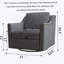 Fauteuil pivotant à 360 degrés avec tissu en lin de coton, conception ergonomique et éléments en laiton pour un confort et un style ultimes-792861176