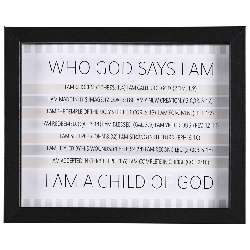 «Who God Says I Am - Shadow Box», art textuel sur panneau de fibres à densité moyenne