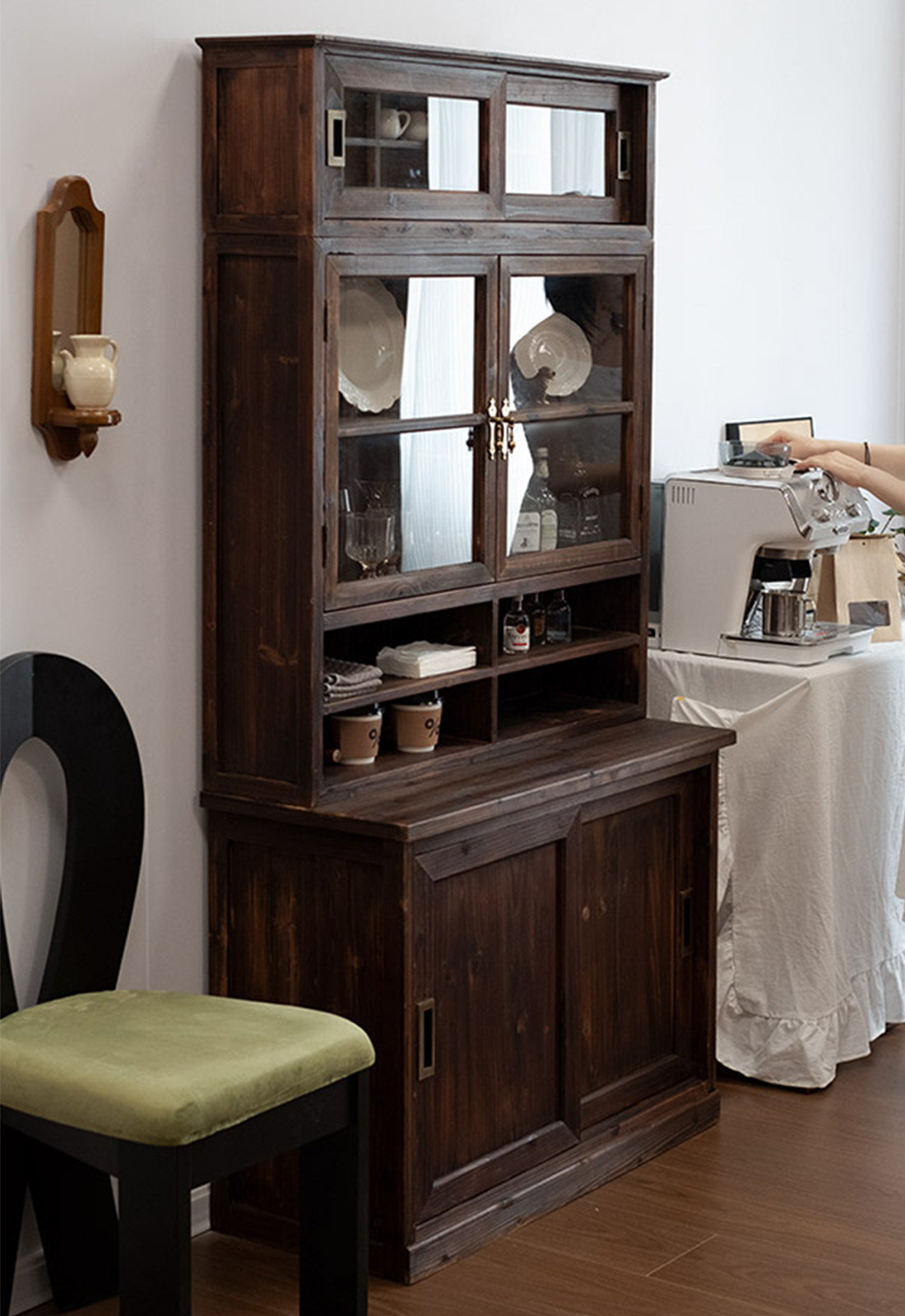 Latitude Run® 36.6-inch Solid Chinese Fir Standard Pantry Cabinet | Wayfair