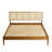 Crawford Modern Solid Wood Bed with Woven Cane Headboard-67960619-67960618