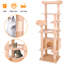 Structure d'escalade robuste à plusieurs niveaux avec tissu moelleux doux et base renforcée, parfaite pour tous les âges de chats