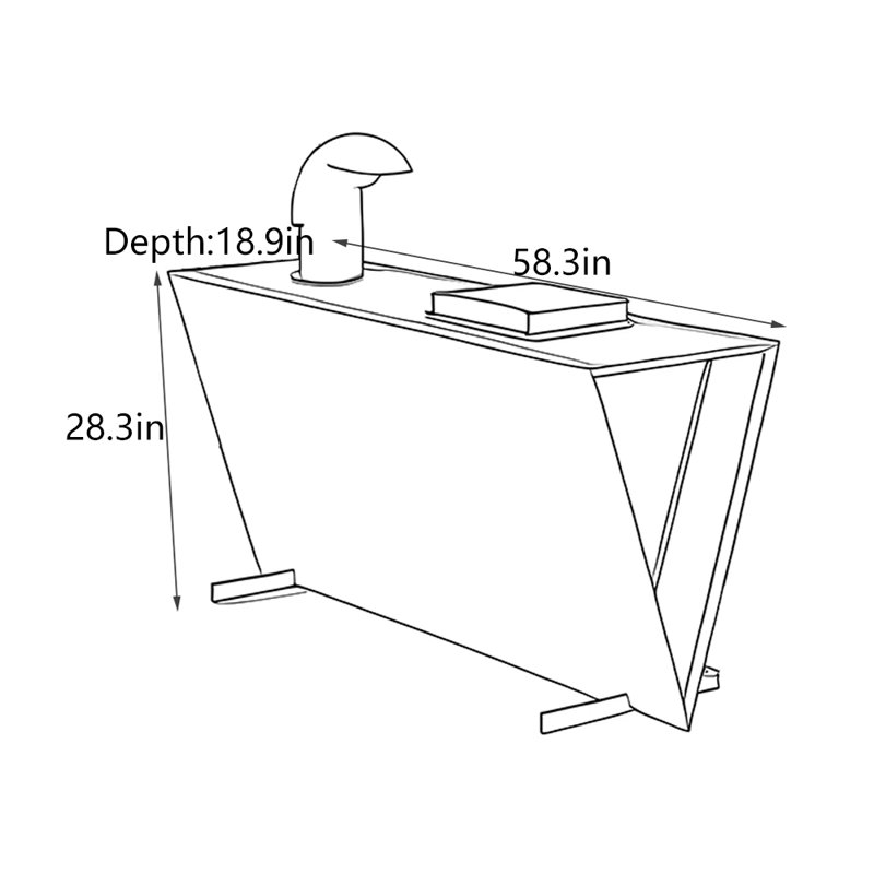Console Minimalist Modern, Brun