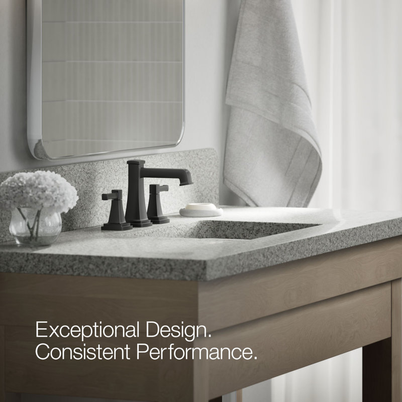 Riff Widespread Bathroom Sink Faucet, Matte Black, 0.5 GPM