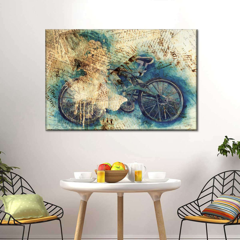 Impression abstraite sur toile, H 30 po x l 45 po x P 1,25 po