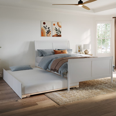 Lampley Full Solid Wood Platform Bed with Matching Footboard and Full Trundle by Harriet Bee