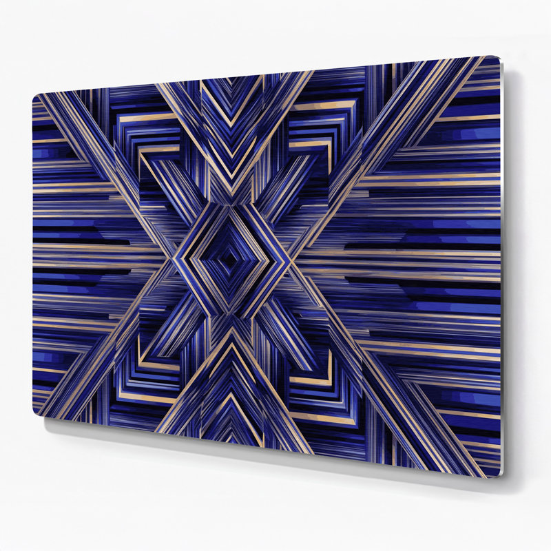 Art mural bleu op Op 82, H 12 po x l 18 po x P 0,05 po