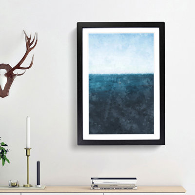 Sailing Boat Alone in the Ocean - Picture Frame Graphic Art Print