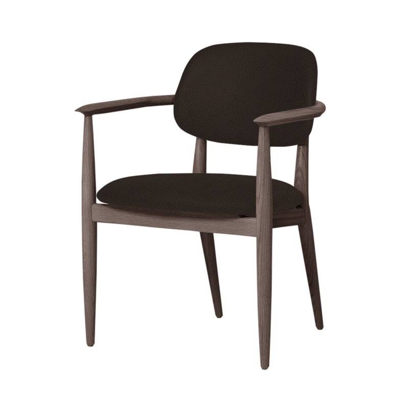 Chaise Slow de Space Copenhagen, Noyer à finition savonnée, Brun foncé oméga