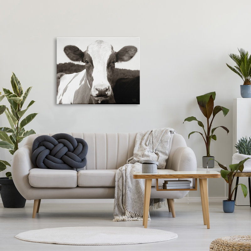 «Stupell Industries», portrait de vache, paysage de ferme, art mural sur toile par Nathan Larson