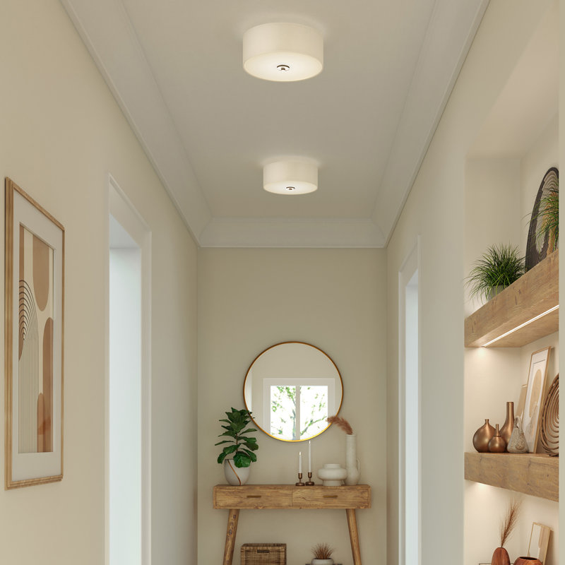 Chantey Linen Flush Mount, Brushed Nickel
