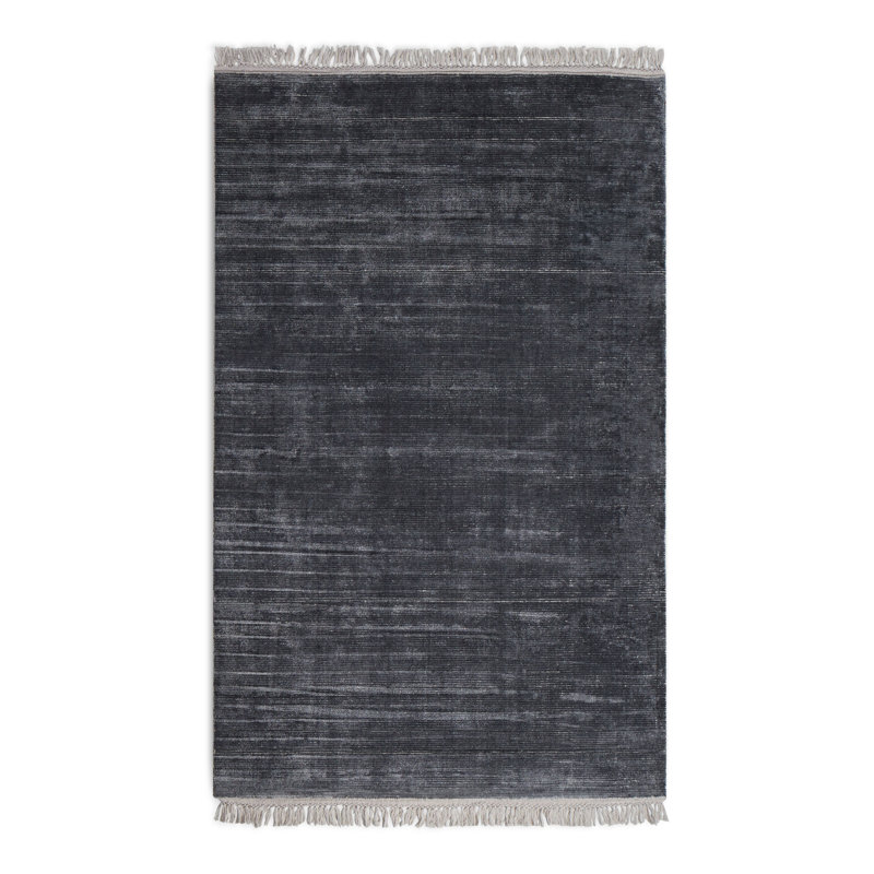 Fancy Area Rug in Indigo/Gray, Rectangle 5' x 8'
