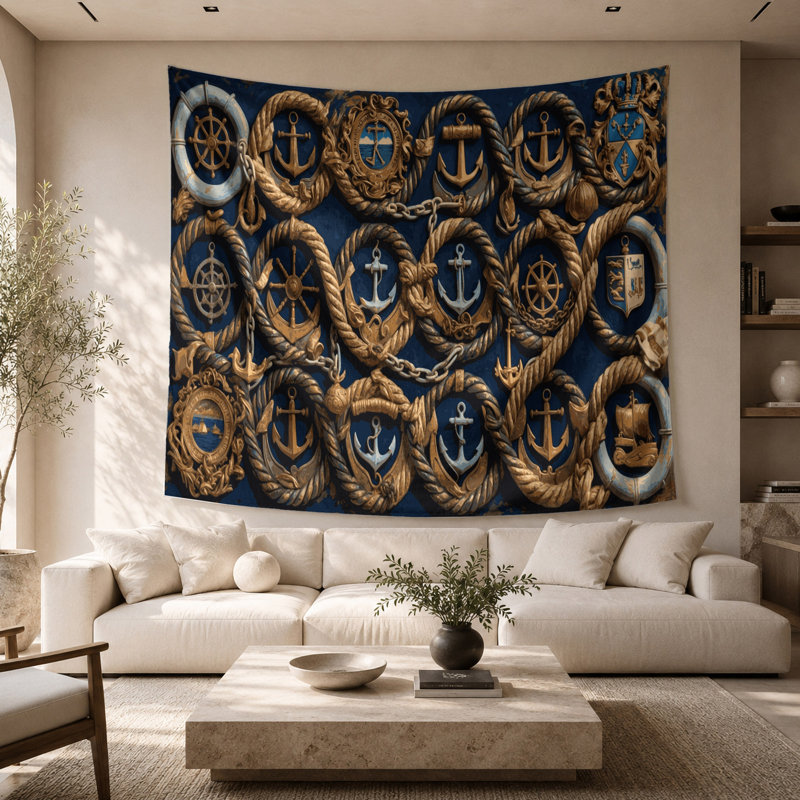 Tapisserie murale Nautical, 68 po x 80 po