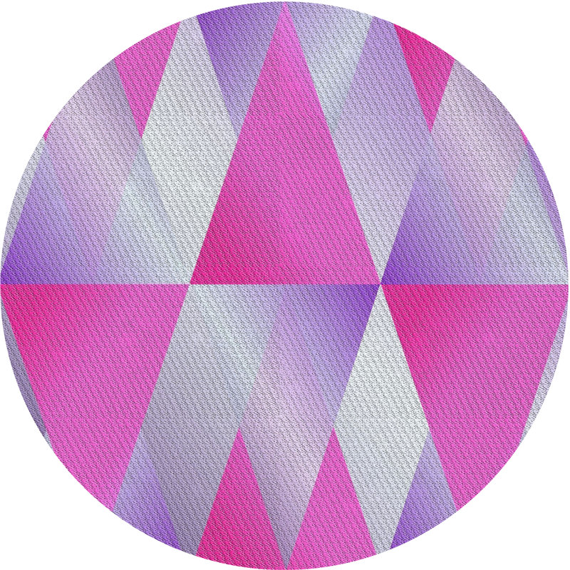 Tapis rose à motifs/mauves de zone Yemina, Rond 4 pi