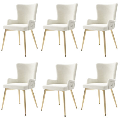 Velvet Upholstered Metal Armchair