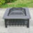 W31.9" * H14.9" Steel Wood Burning Outdoor Fire Pit With Lid - Black-109488311