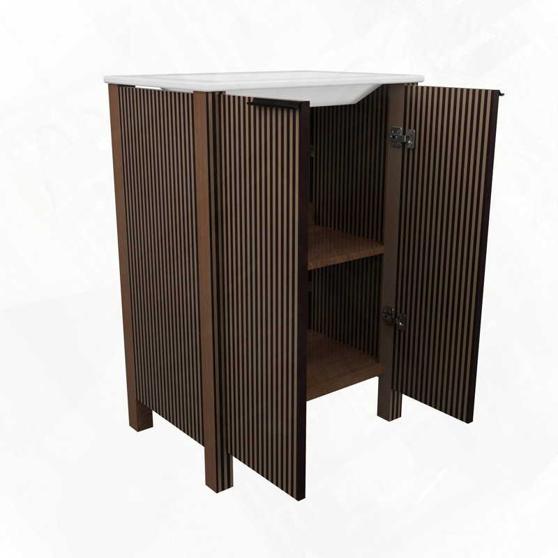 Ensemble de meuble-lavabo avec armoire et plateau en résine, 23"