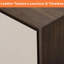 Modern Glass Sideboard Cabinet - Leather Texture, Metal Legs, Soft-Close Hinges, Extra Deep Storage For 16" Dinner Plates, Dining Room Buffet