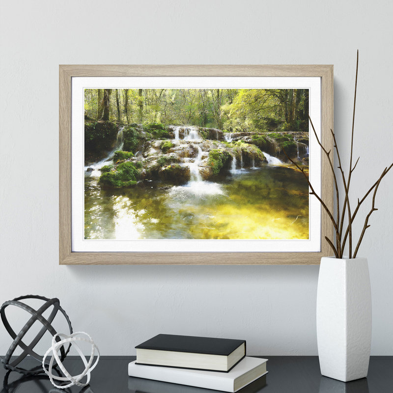 Forest Stream Vol.2 - Framed Print, 27cm H x 36cm W x 2cm D, Oak Framed