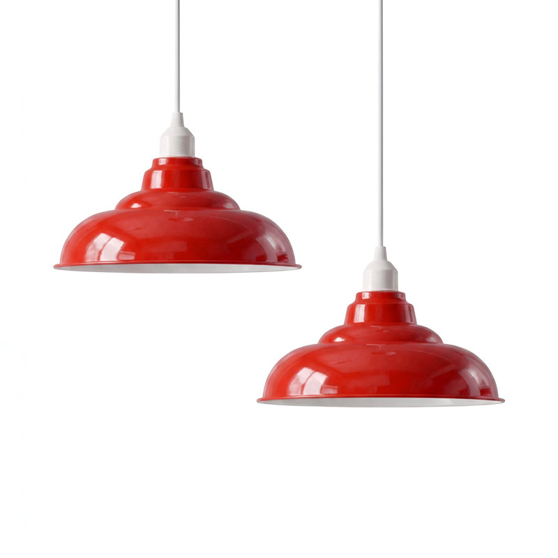 13.5 cm H Curved Lamp Shade, Red