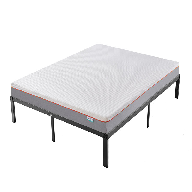 Rudchester Metal Platform Bed Frame With 8" Memory Foam Mattress Included, Full