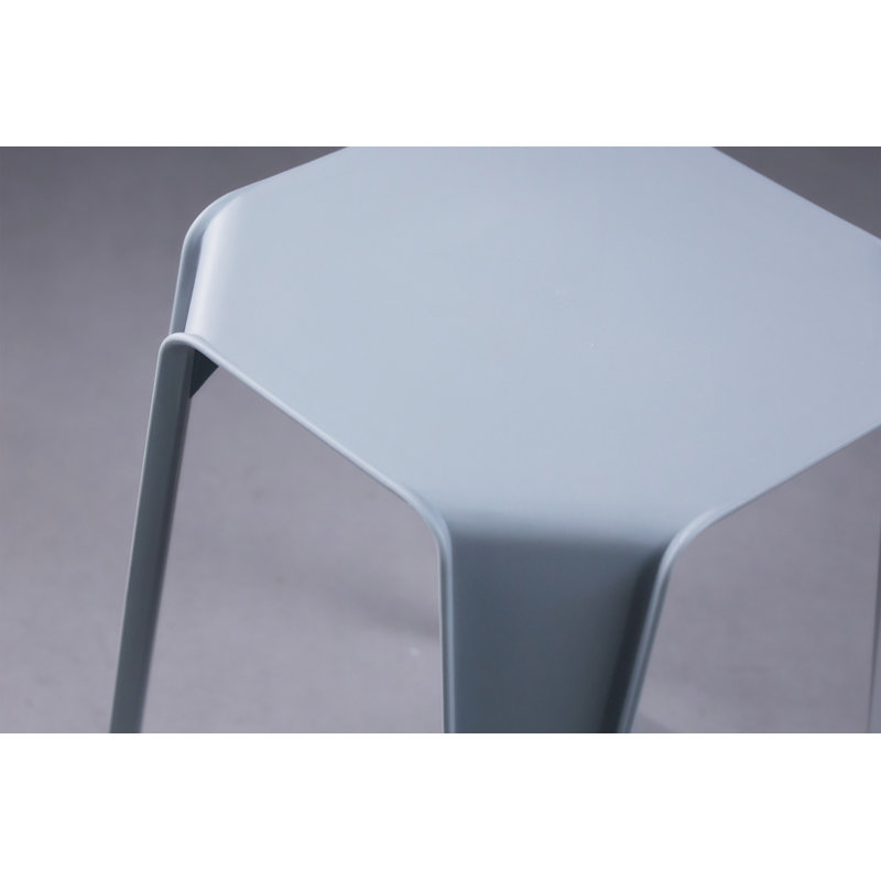 Eiven Plastic Accent Stool, Gray