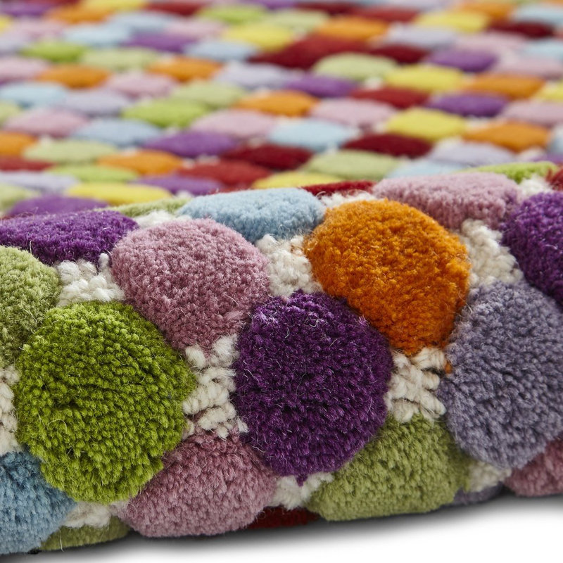 Tufted Wool Red/Green/Blue Rug, Rectangle 150 x 230cm
