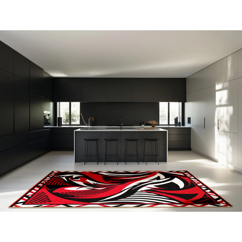 Tapis abstrait Abstract Inferno, Rond 8 pi