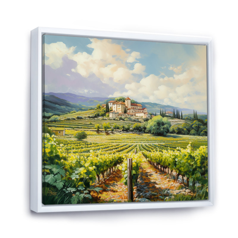 «Vineyard Charm Landscape IV - Vineyard», reproduction d'art sur toile encadrée, H 30 po x l 30 po x P 1 po