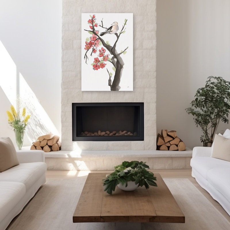 Branche de prune rouge II, H 48 po x l 32 po