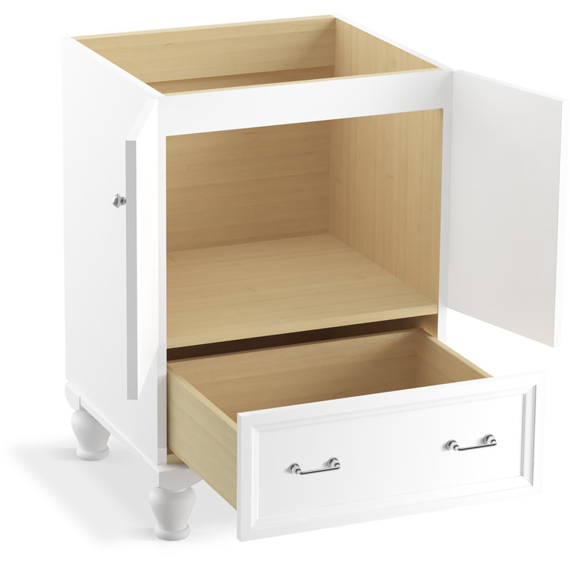 Base de meuble-lavabo simple 24 po Damask®, Blanc lin