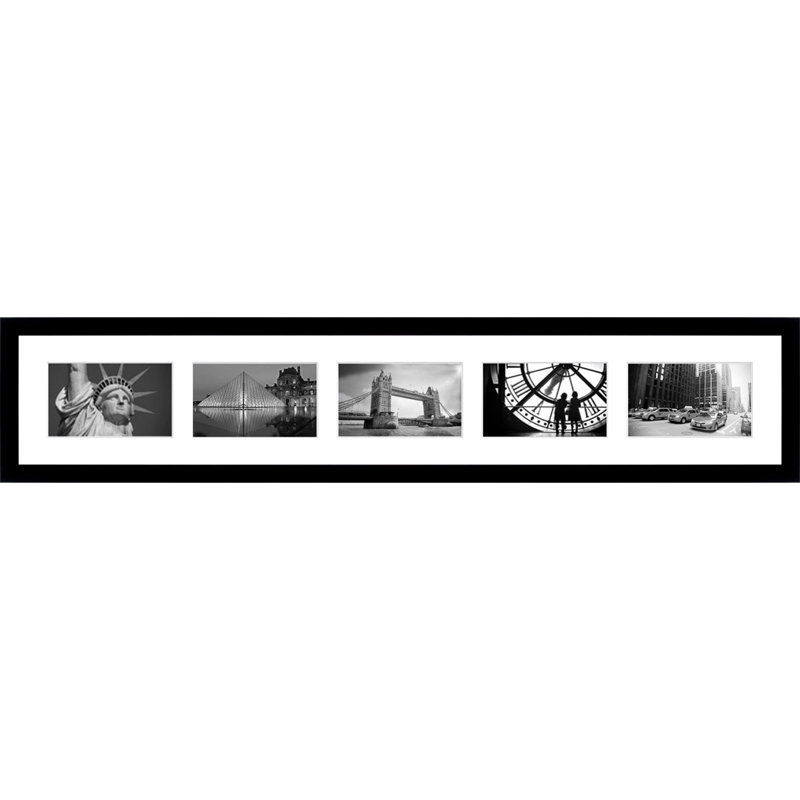 Kymia Wood Picture Frame with Mat, Black